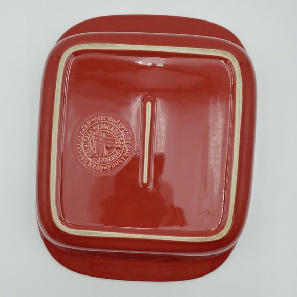 Longaberger Woven Traditions Tomato Red Baking Dish Red Square Casserole Baker - Picture 8 of 9